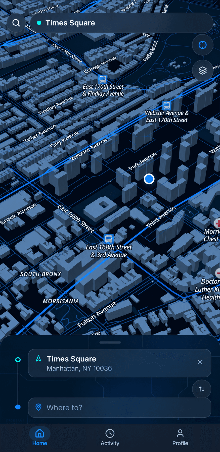 Nxus rider app — request a ride
